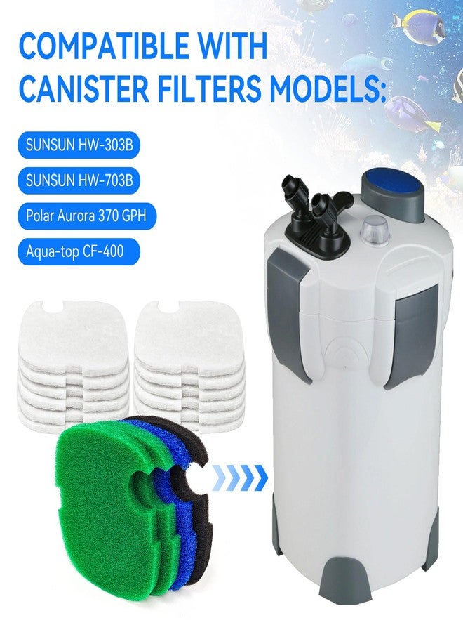 HDWGGD Canister Filter Pads Compatible with SUNSUN HW-303B/703B, CF Series Canister Filter Replacement Parts for Aquatop Canister Filter Canister Filter Media for Aquarium Fish Tansk Turtle Tank - Image 2